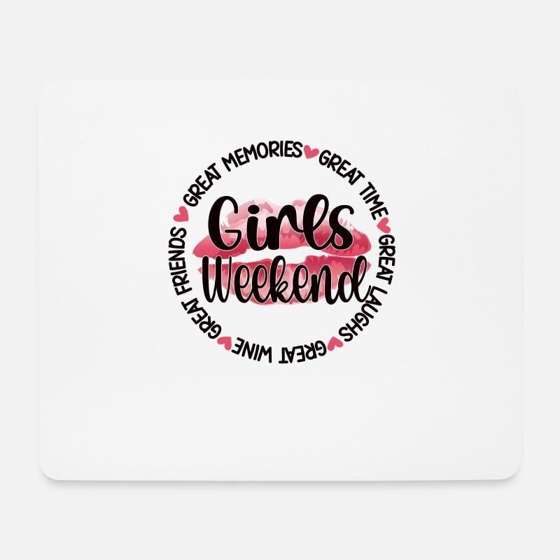 Mädelswochenende Kurztrip Mädchen-Wochenende - Mousepad (Querformat) - Weiß