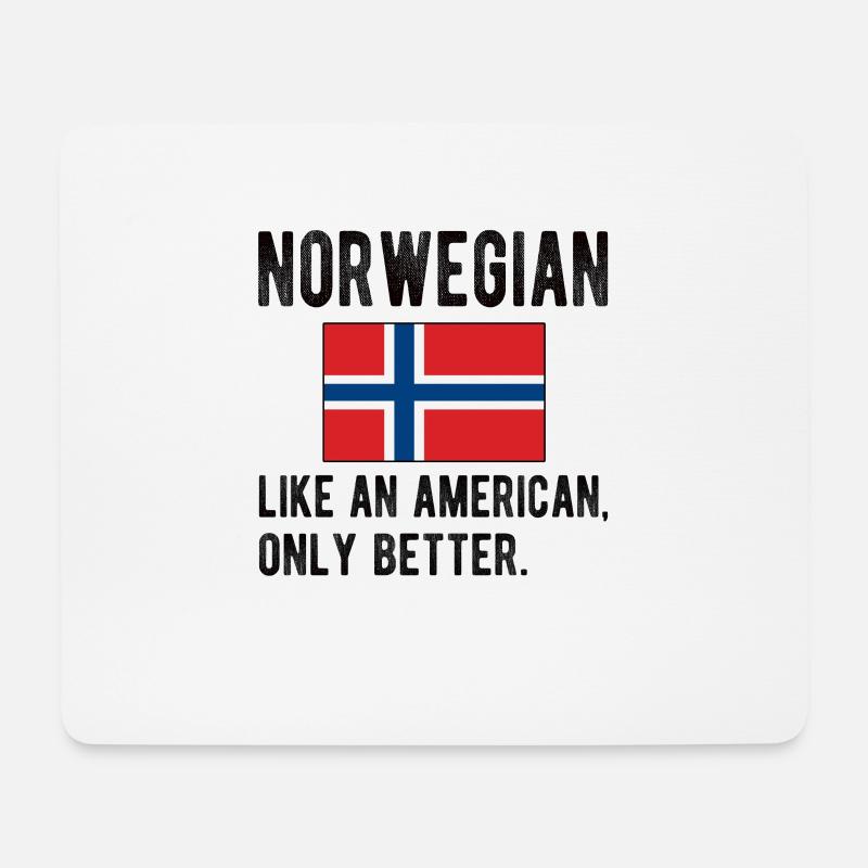 Norweger Norwegen Flagge Norwegische Herkunft - Mousepad (Querformat) - Weiß