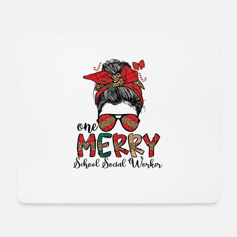 School Social Worker Christmas Social Worker Xmas - Mousepad (Querformat) - Weiß