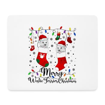 Westie Weihnacht Goldener Hunde Geschenk - Mousepad (Querformat) - Weiß - Vorne