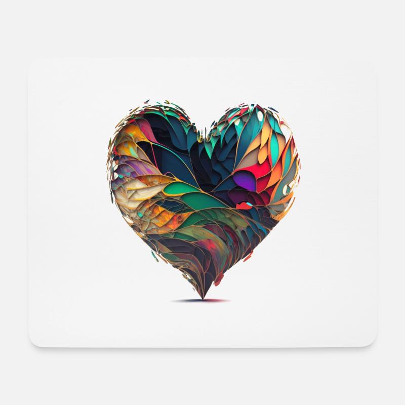 Herz - Mousepad (Querformat) - Weiß