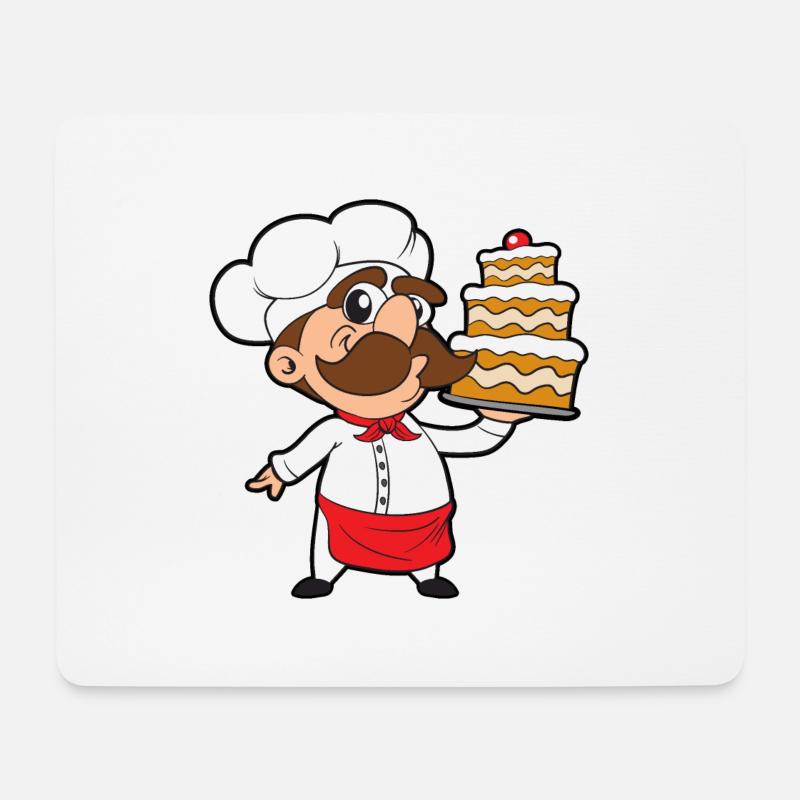 Kuchen Bäcker Bäckerei Backen - Mousepad (Querformat) - Weiß