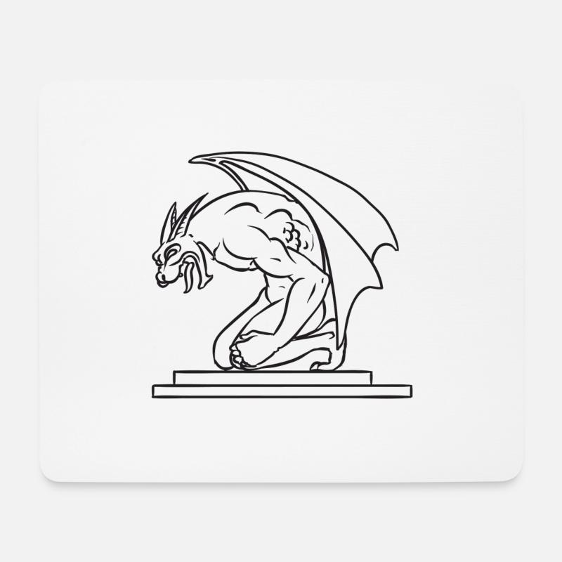 Wasserspeier von der Seite - Mousepad (Querformat) - Weiß