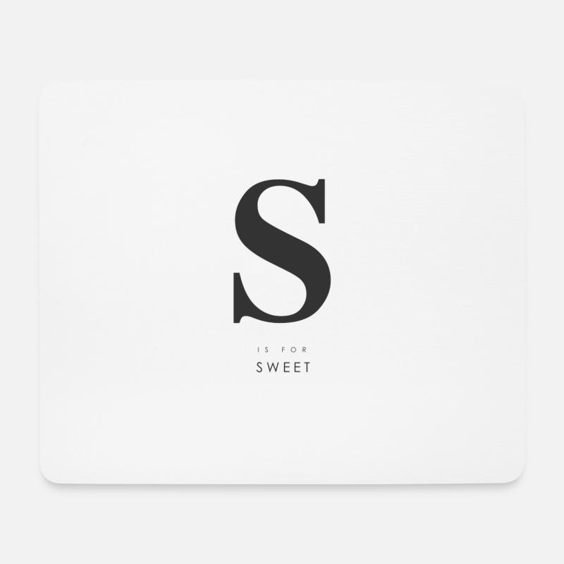 S is for Sweet - Mousepad (Querformat) - Weiß