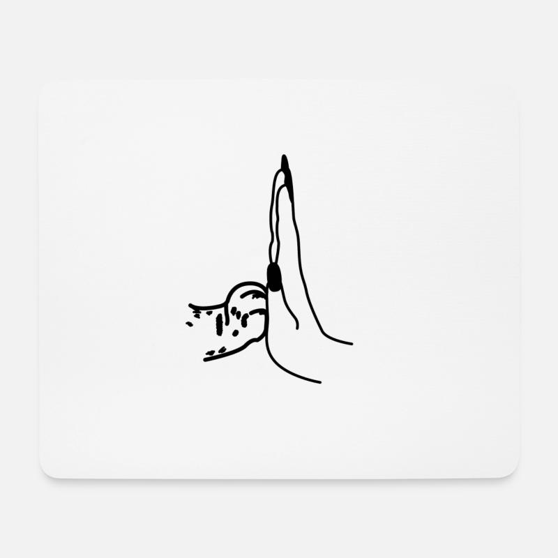 Hand and cats paw - Mouse Pad (horizontal) - white