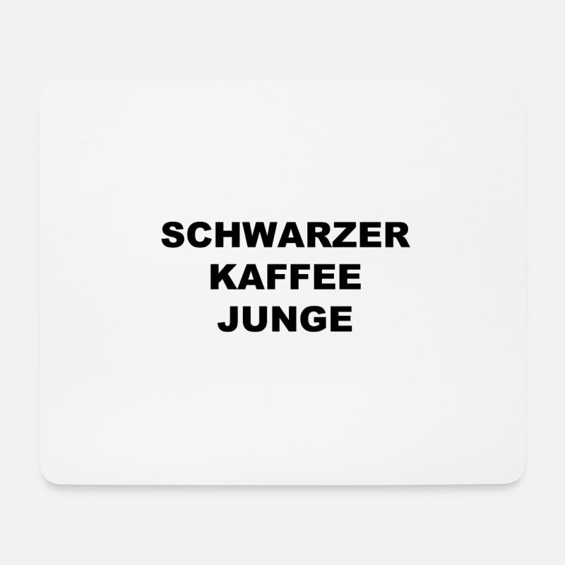 Schwarzer Kaffee Junge - Mousepad (Querformat) - Weiß