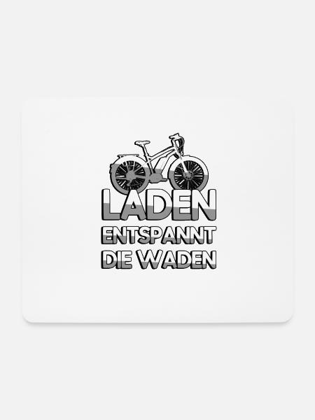 LADEN ENTSPANNT DIE WADEN + E-Bike - E-Bike - Mousepad (Querformat) - Weiß