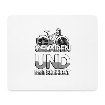 GELADEN UND ENTSICHERT + E-Bike - E-Bike - Mousepad (Querformat) - Weiß - Vorne