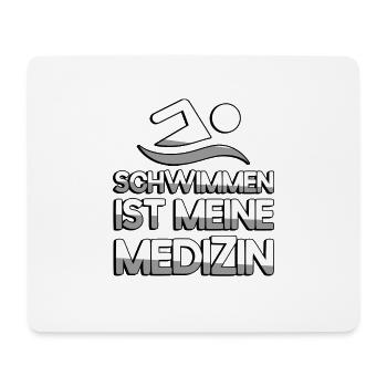 SCHWIMMEN IST MEINE MEDIZIN + Schwimmer- Schwimmen - Mousepad (Querformat) - Weiß - Vorne