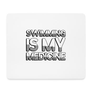 SWIMMING IS MY MEDICINE - Schwimmen - Mousepad (Querformat) - Weiß - Vorne