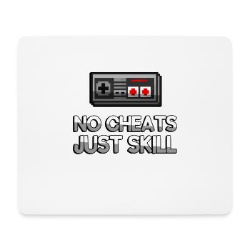 NO CHEATS JUST SKILL + NES Controller - Gaming - Mousepad (Querformat) - Weiß - Vorne