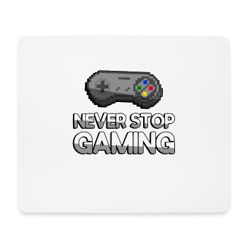 NEVER STOP GAMING + SNES Controller - Gaming - Mouse Pad (horizontal) - white - Front