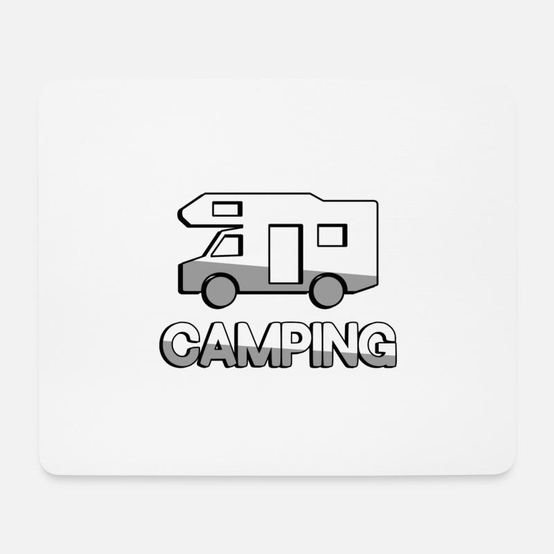 CAMPING + Wohnwagen - Camping - Mousepad (Querformat) - Weiß