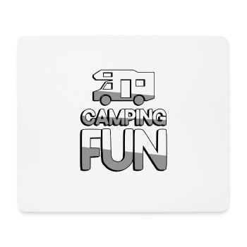 CAMPING FUN + Wohnwagen - Camping - Mousepad (Querformat) - Weiß - Vorne