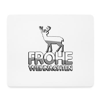 FROHE WEIHNACHTEN + Rentier - Weihnachten - Mousepad (Querformat) - Weiß - Vorne