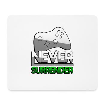NEVER SURRENDER (Grün) + Controller - Gaming - Mousepad (Querformat) - Weiß - Vorne