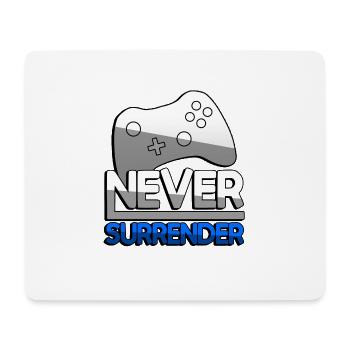 NEVER SURRENDER (Blau) + Controller - Gaming - Mousepad (Querformat) - Weiß - Vorne