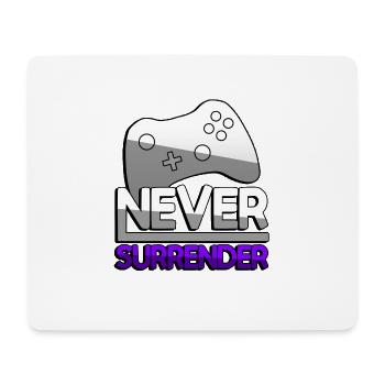 NEVER SURRENDER (Lila) + Controller - Gaming - Mousepad (Querformat) - Weiß - Vorne