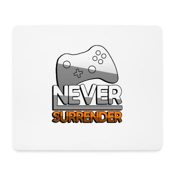 NEVER SURRENDER (Orange) + Controller - Gaming - Mousepad (Querformat) - Weiß - Vorne