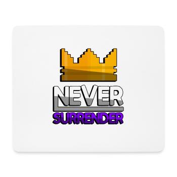 NEVER SURRENDER (Lila) + King Crown - Gaming - Mousepad (Querformat) - Weiß - Vorne