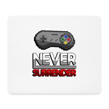 NEVER SURRENDER (Rot) + SNES Controller - Gaming - Mousepad (Querformat) - Weiß - Vorne