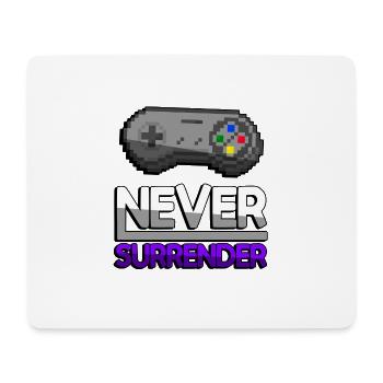 NEVER SURRENDER (Lila) + SNES Controller - Gaming - Mousepad (Querformat) - Weiß - Vorne