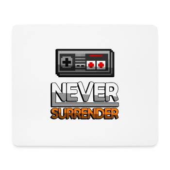 NEVER SURRENDER (Orange) + NES Controller - Gaming - Mousepad (Querformat) - Weiß - Vorne