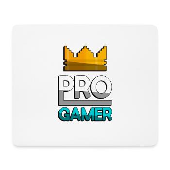 PRO GAMER (Türkis) + King Crown - Gaming - Mousepad (Querformat) - Weiß - Vorne