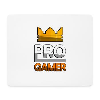 PRO GAMER (Orange) + King Crown - Gaming - Mousepad (Querformat) - Weiß - Vorne