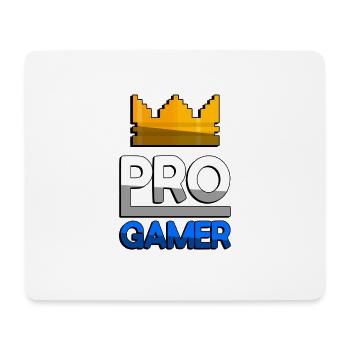 PRO GAMER (Blau) + King Crown - Gaming - Mousepad (Querformat) - Weiß - Vorne
