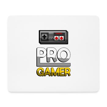PRO GAMER (Gelb) + NES Controller - Gaming - Mousepad (Querformat) - Weiß - Vorne