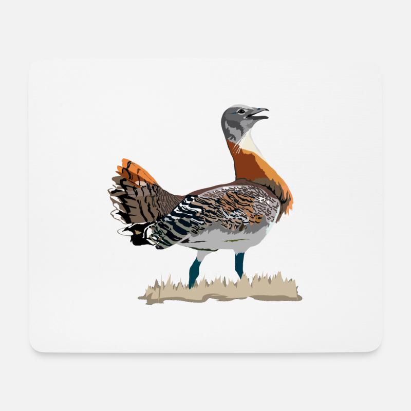 Großtrappe - Mousepad (Querformat) - Weiß