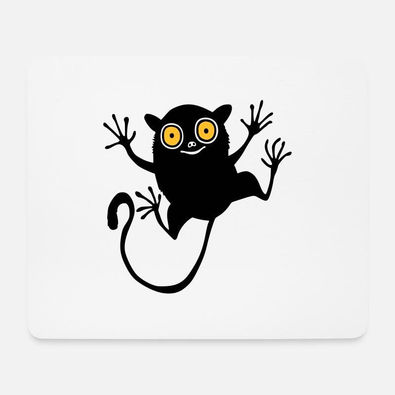 Koboldmaki (für Kinder) - Mousepad (Querformat) - Weiß