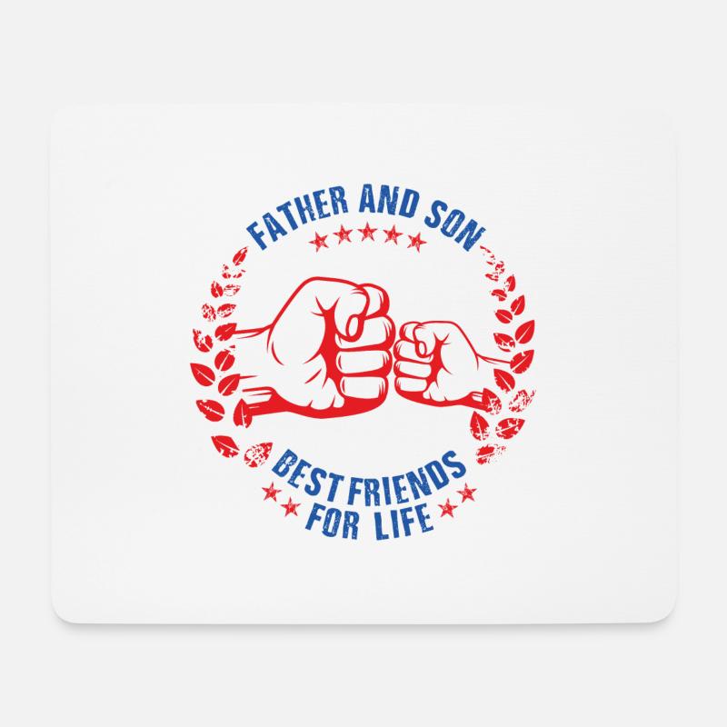 Father and Son best friends for life US - Mousepad (Querformat) - Weiß