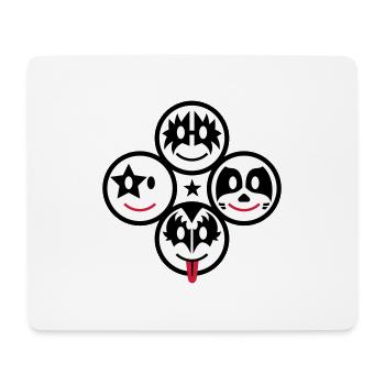 Smiley Kiss Icons (quadratisch) 3c - Mouse Pad (horizontal) - white - Front