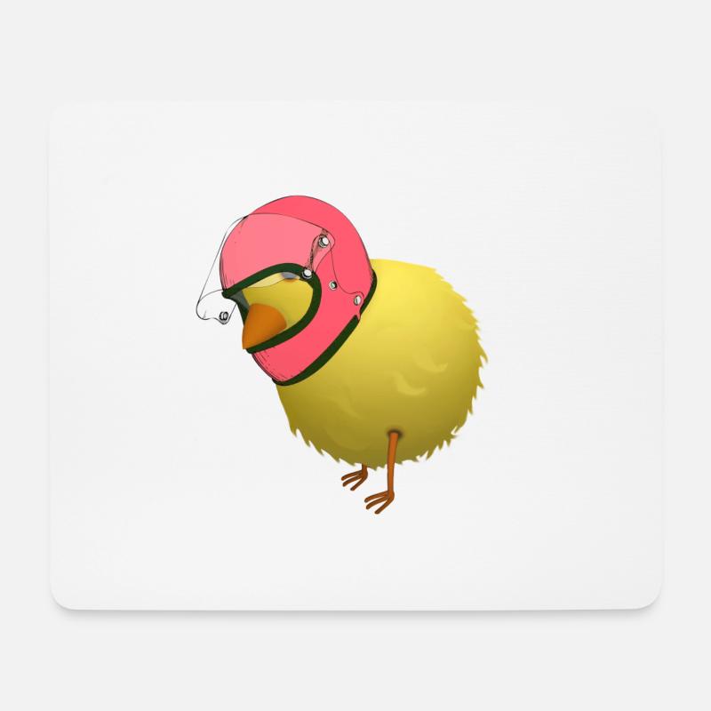 Biker Chick Humorvolle Karikatur - Mousepad (Querformat) - Weiß