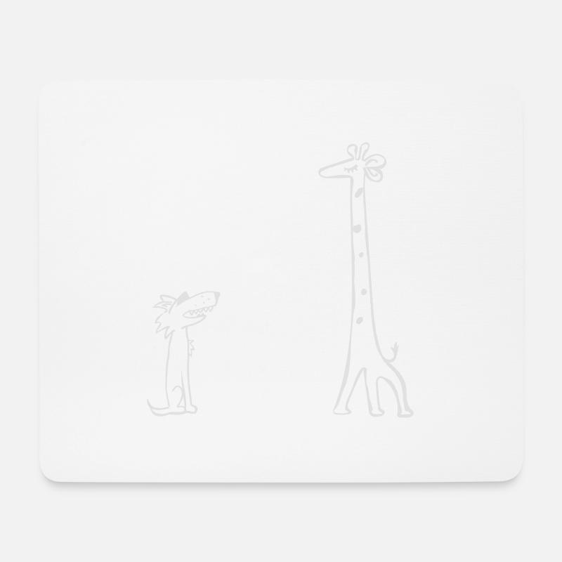 GFK - Giraffe und Wolf - Mousepad (Querformat) - Weiß