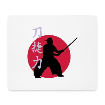 samurai_strength_victory_sword_3c - Mousepad (Querformat) - Weiß - Vorne