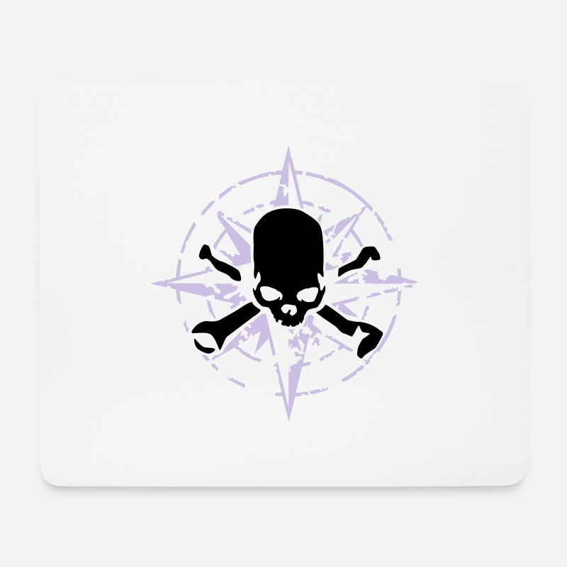windrose_skull_02_b_2c - Mouse Pad (horizontal) - white