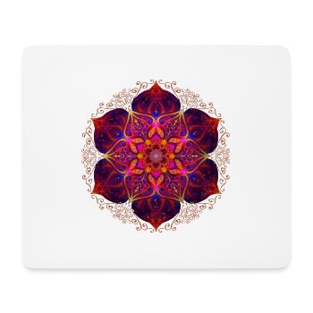 Rote Mandala Blume - Mousepad (Querformat) - Weiß - Vorne