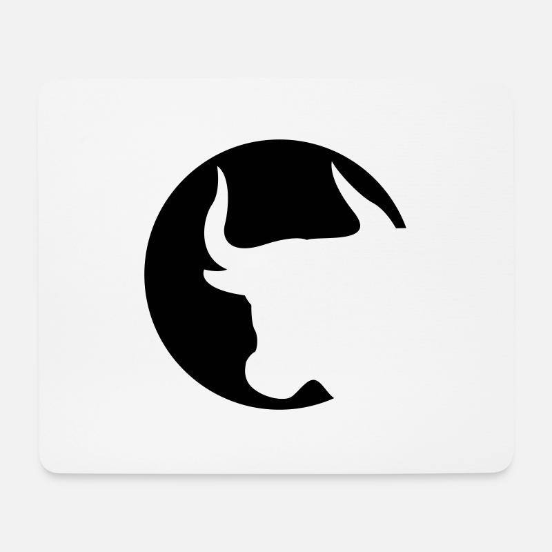 Stier - Mousepad (Querformat) - Weiß
