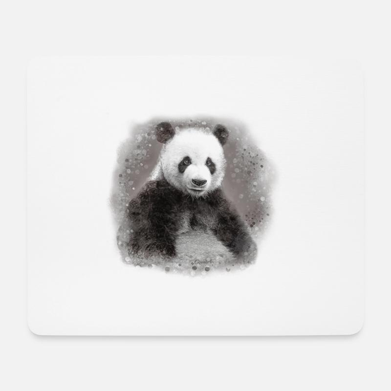 Panda - Mousepad (Querformat) - Weiß