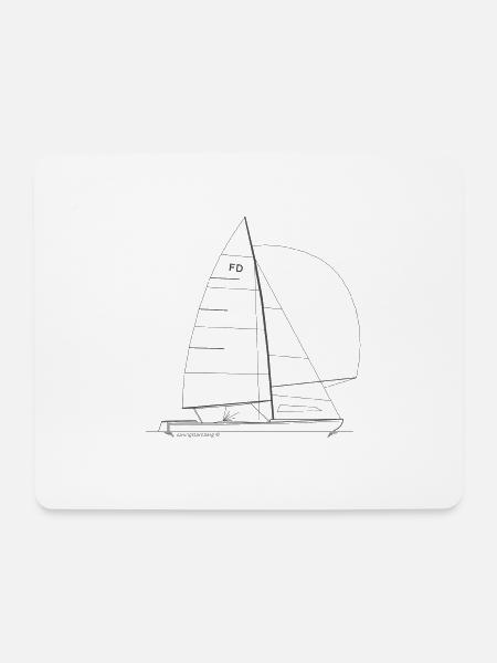 Grafik eines FD Flying Dutchman auf Shirts & Tasse - Mousepad (Querformat) - Weiß