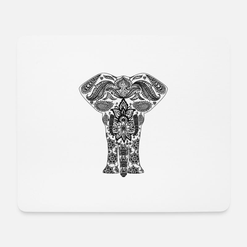 Elephant mandala - Mouse Pad (horizontal) - white