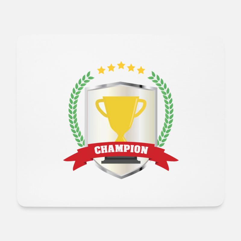Champion Pokal Trophäe Sieger - Mousepad (Querformat) - Weiß