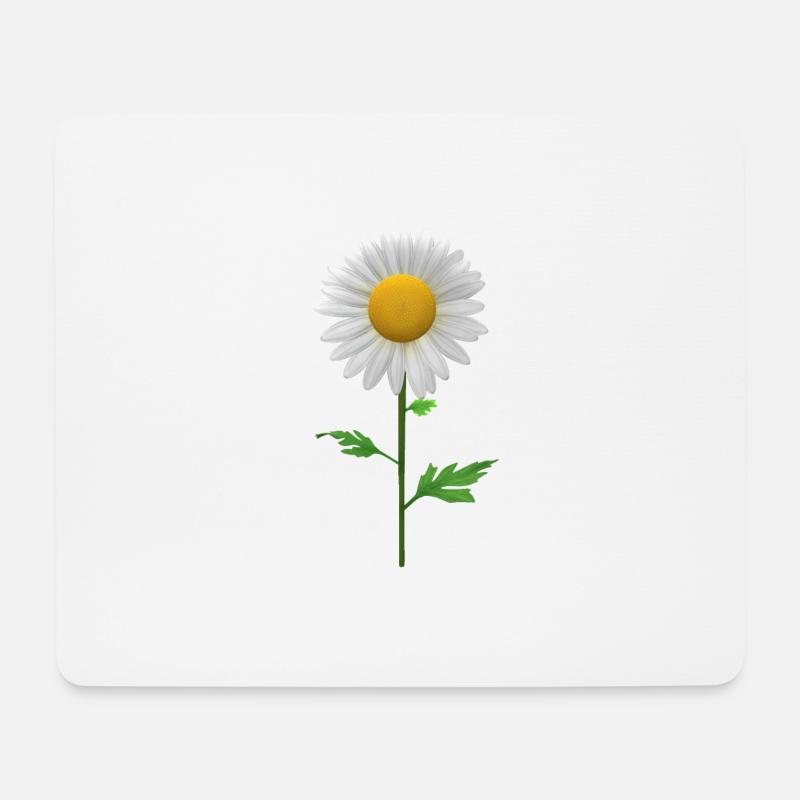 gaenseblume gänseblümchen butterblume weis gelb - Mousepad (Querformat) - Weiß