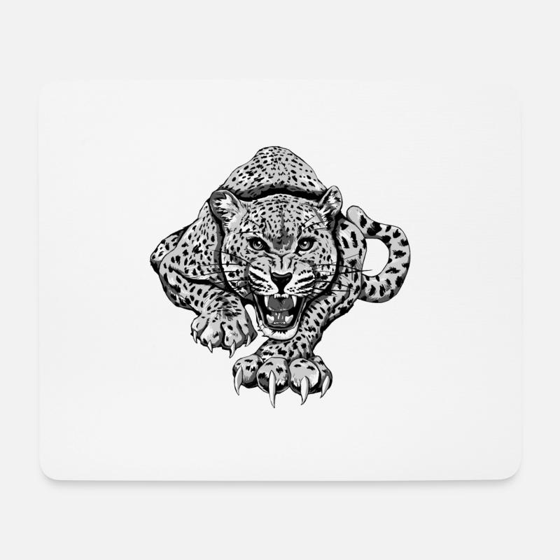 KutuXa Leopard - Mousepad (Querformat) - Weiß