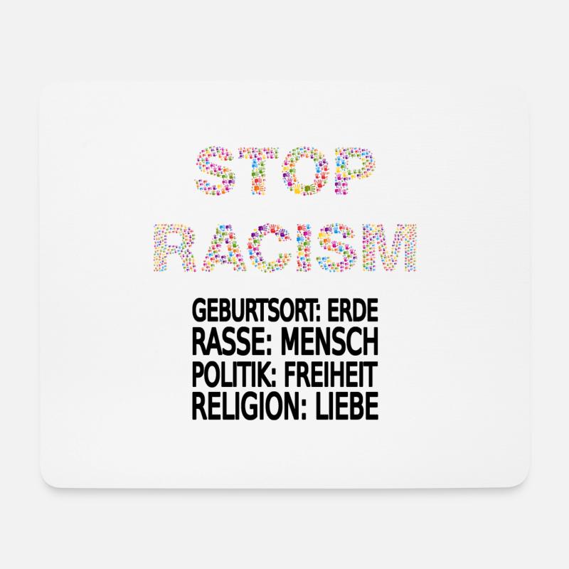 Gegen Rassismus - Mousepad (Querformat) - Weiß