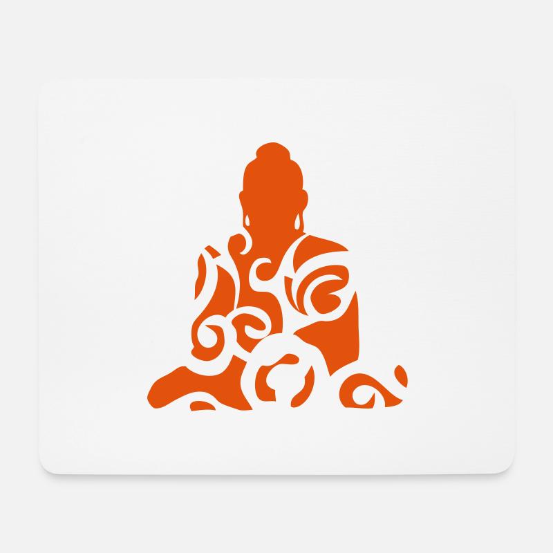 Buddhismus Buddha-Statue, Design, Kunst - Mousepad (Querformat) - Weiß
