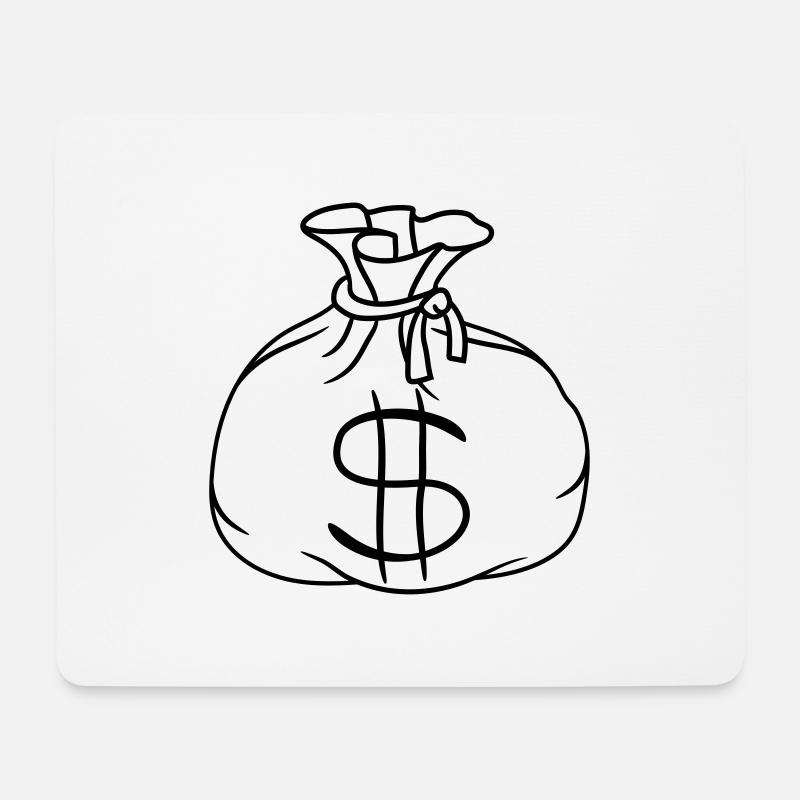 cool dollar symbol zeichen geld reich geldsack rei - Mousepad (Querformat) - Weiß